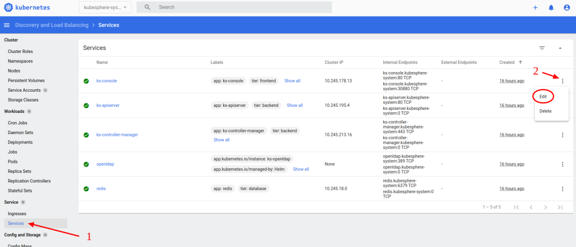 kubernetes-dashboard-edit